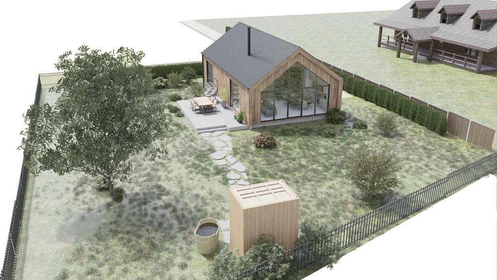 vikendova chata nadhled na pozemek ARCHITEKTIV