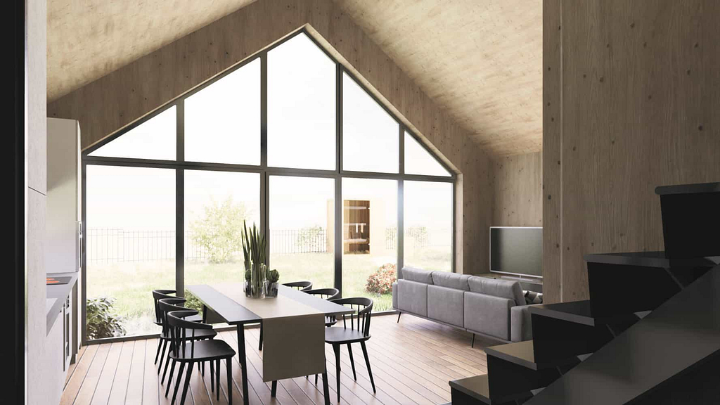 vikendova chata pruhled ven ARCHITEKTIV