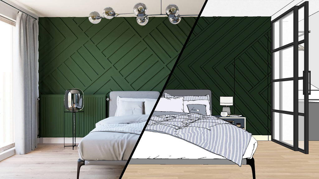 Realistická vizualizace vs. jednoduchá, vizualizace zdarma, návrh interiéru zdarma, Realistické vizualizace