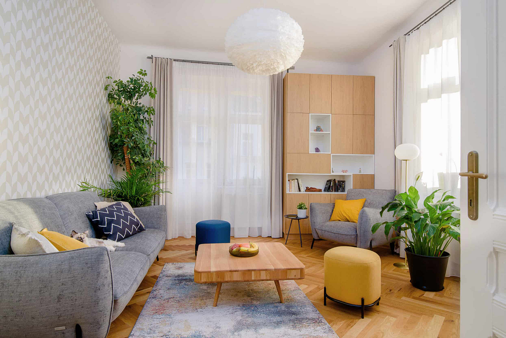 barevný obývací pokoj, Ing. arch. Ivana Volková, Architektiv