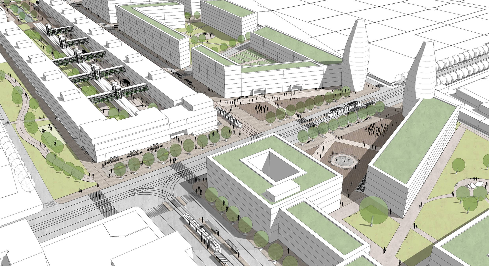 urbanistický návrh nákladové centrum Žižkov, Praha 3