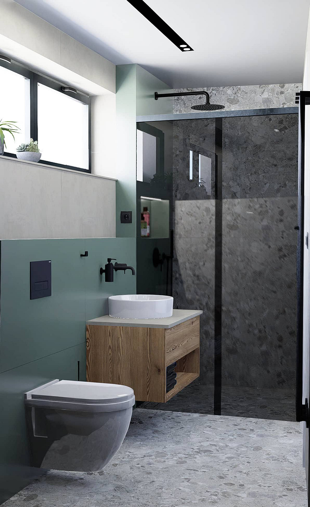 koupelna do rodinného domu pro mladou rodinu, Ing. arch. Ivana Volková, Architektiv