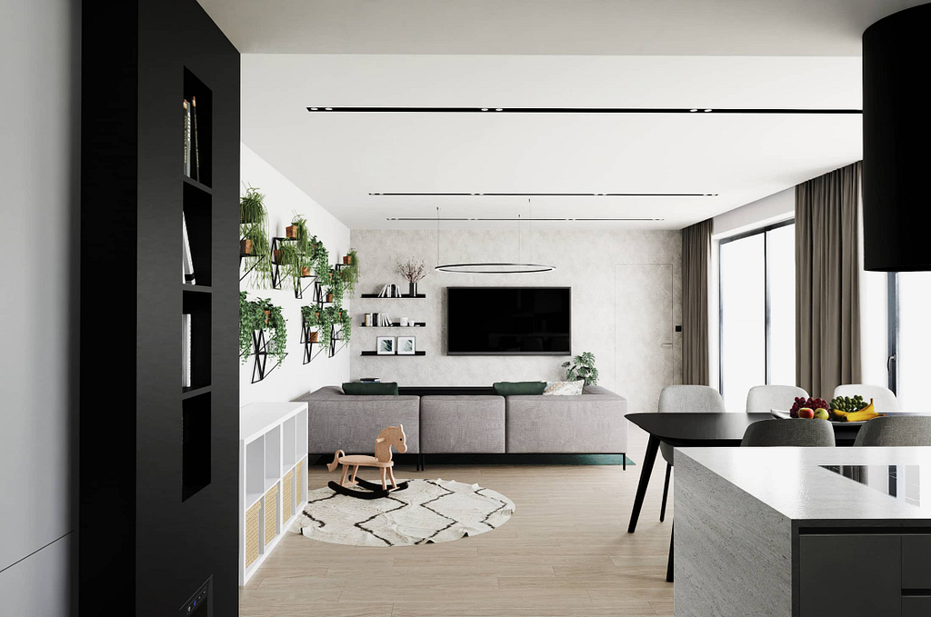 návrh kuchyně s obývacím pokojem a jídelnou do rodinného domu pro mladou rodinu, Ing. arch. Ivana Volková, Architektiv