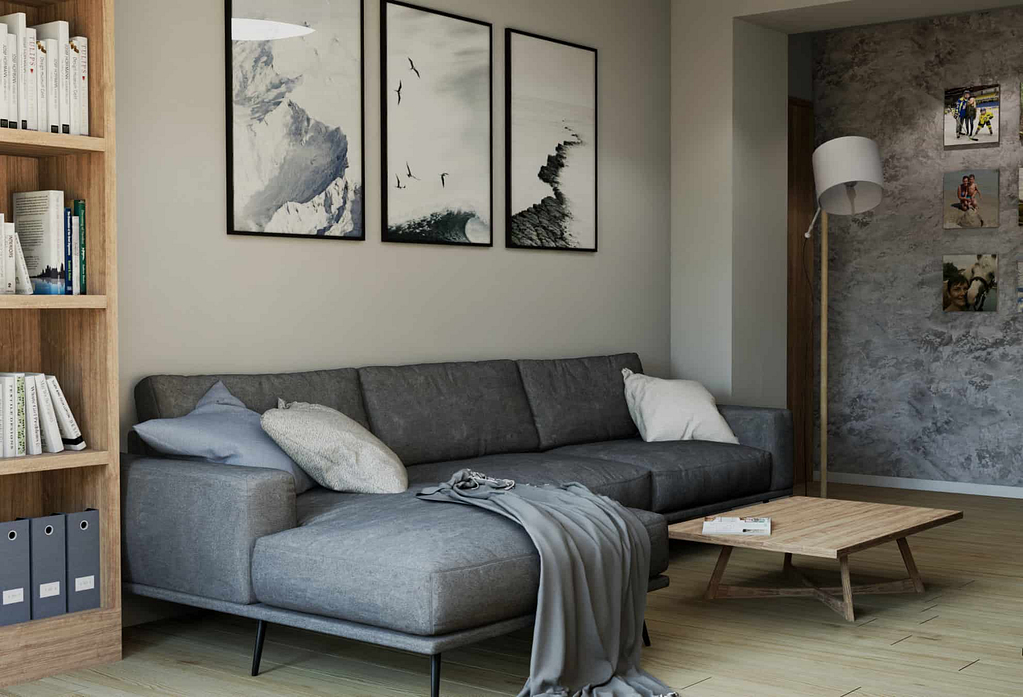 úzký obývací pokoj v panelovém domě