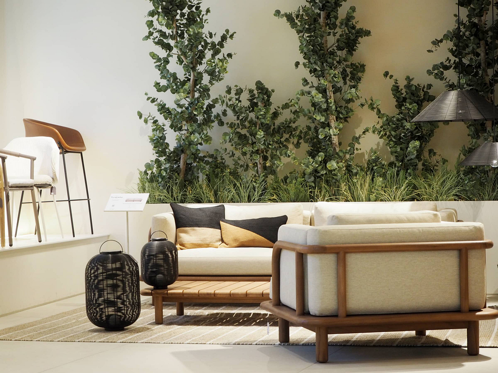kave home favourite products, showroom Milan, exterior furniture