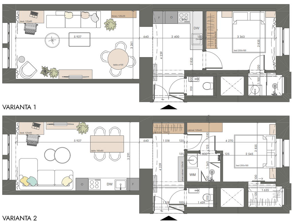 nová dispozice malého bytu, návrh interiéru, Ing. arch. Ivana Volková, Architektiv