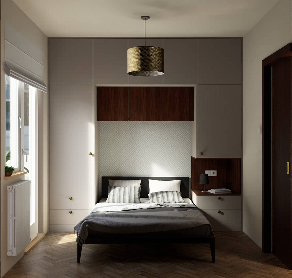 Retro byt, rekonstrukce malého bytu, ložnice