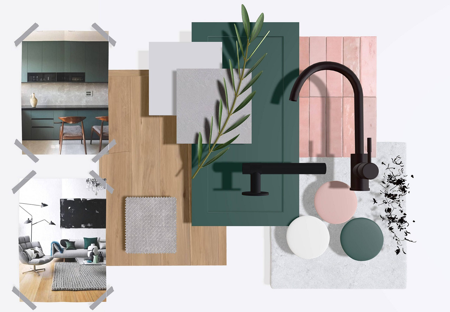 moodboard, prvni schuzka s architektem, prvni schuzka s designerem, barevny interier, realizace interieru