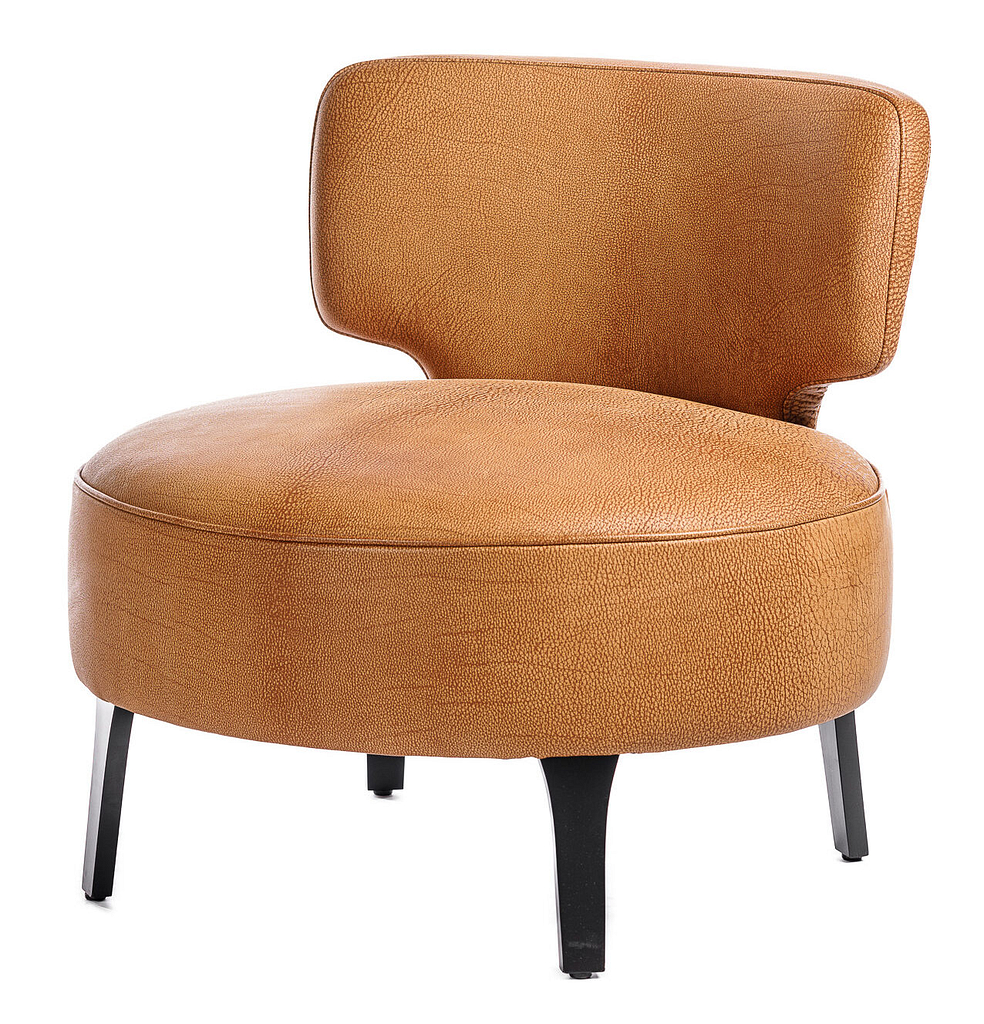 kožené moderní křeslo kulaté